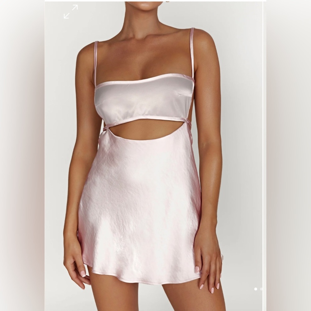 Meshki- Veda Two Tone Mini Dress Blush Pink